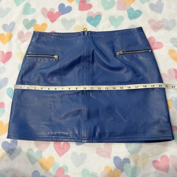 Ted Baker London blue leather skirt Size 3 - Picture 7 of 8